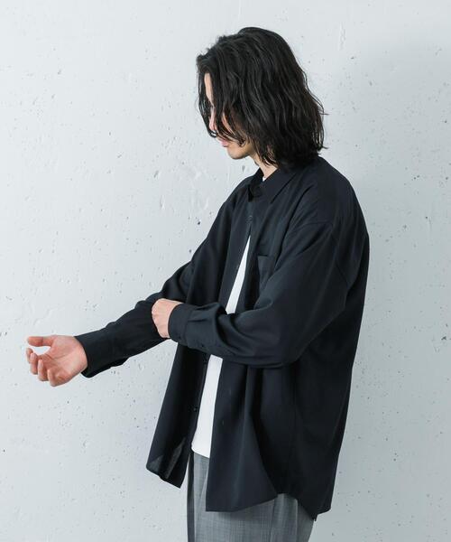 URBAN RESEARCH(アーバンリサーチ)の「WASHABLE WOOL OVER SHIRTS(シャツ/ブラウス・メンズ・ブラック/チャコールグレー/ネイビー・MEDIUM/LARGE)」の12枚目の写真