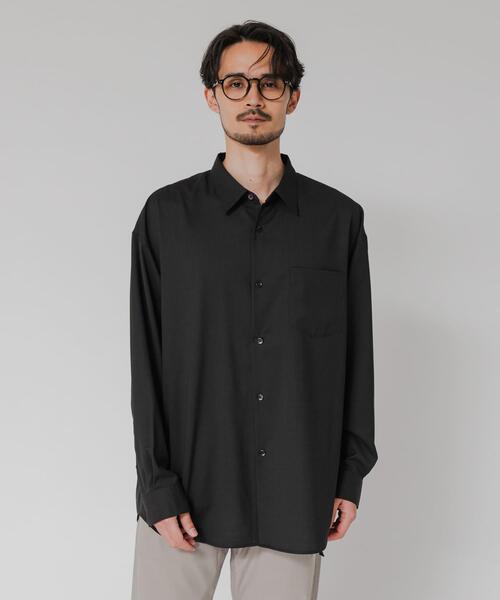 URBAN RESEARCH（アーバンリサーチ）の「WASHABLE WOOL OVER SHIRTS（シャツ/ブラウス・メンズ・ブラック/チャコールグレー/ネイビー・MEDIUM/LARGE）」の7枚目の写真