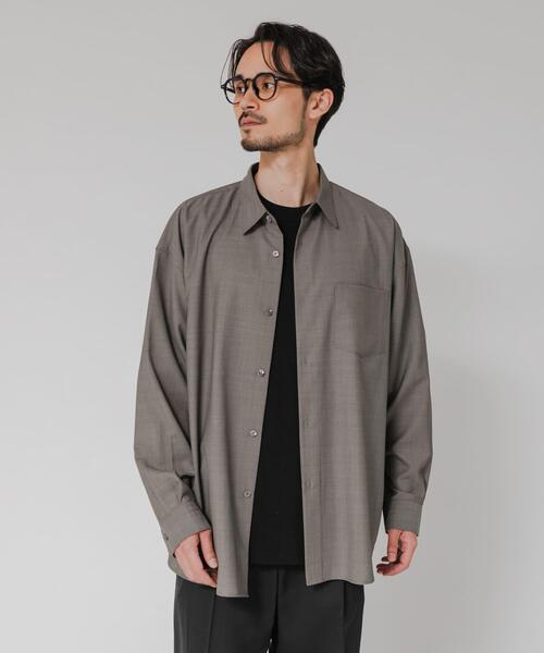 URBAN RESEARCH（アーバンリサーチ）の「WASHABLE WOOL OVER SHIRTS（シャツ/ブラウス・メンズ・ブラック/チャコールグレー/ネイビー・MEDIUM/LARGE）」の19枚目の写真