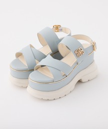 one after another NICE CLAUP | エンブレム付き厚底サンダル(サンダル)