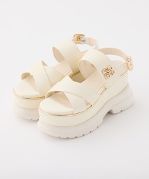 one after another NICE CLAUP | エンブレム付き厚底サンダル(サンダル)