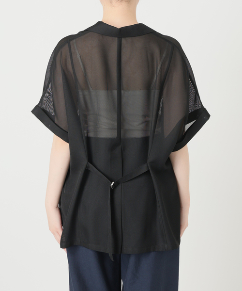 La TOTALITE（ラトータリテ）の「【洗える】シアーカラミハーフスリーブジャケット（その他アウター・レディース・オートミール/ブラック・FREE）」の17枚目の写真