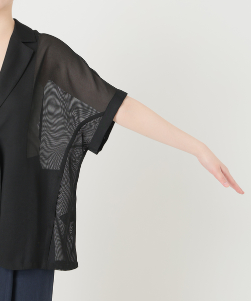 La TOTALITE（ラトータリテ）の「【洗える】シアーカラミハーフスリーブジャケット（その他アウター・レディース・オートミール/ブラック・FREE）」の19枚目の写真