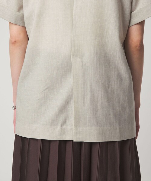 green label relaxing（グリーンレーベルリラクシング）の「［size SHORTあり］ライト リネンライク ハーフスリーブ ジャケット UVカット 通気性（テーラードジャケット・レディース・ダークブラウン/ネイビー/ナチュラル・SHORT/FREE）」の10枚目の写真