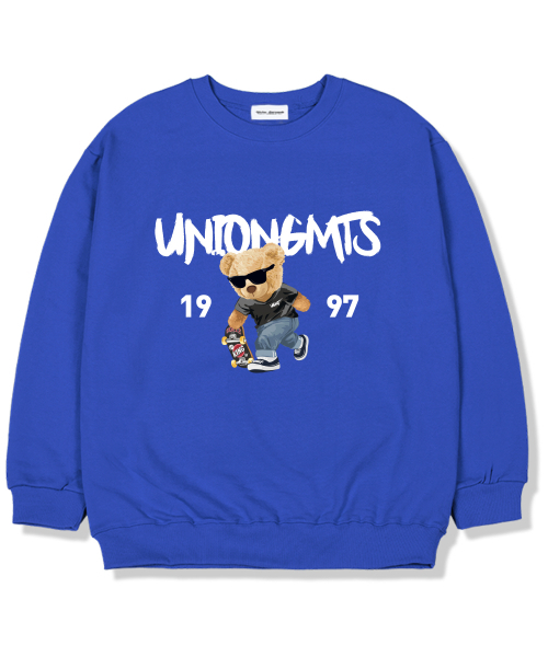 Union Garments(ユニオンガーメンツ)の「1997スケートベア 起毛裏地 オーバーサイズ スウェットシャツ ブルー(スウェット・レディース・その他・L/XL/XXL)」の1枚目の写真