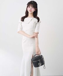 セール】【Belle Charme】Nosleeve Frill Onepiece（ワンピース
