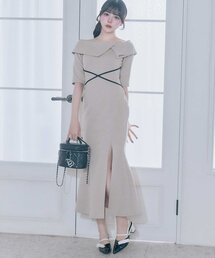 【Belle Charme】Offshoulder Collar Mermaid Onepiece