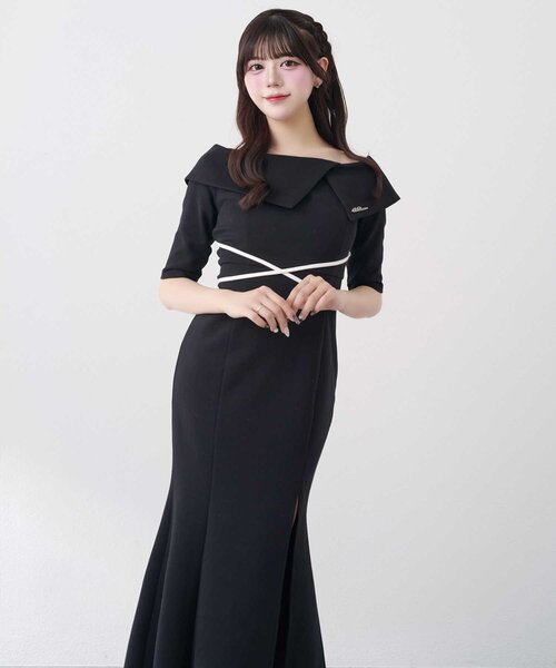 Belle Charme】Offshoulder Collar Mermaid Onepiece（ワンピース