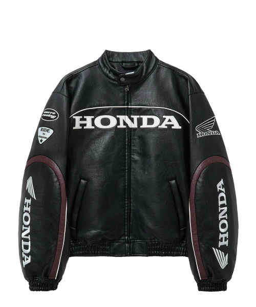 Engineered Leather Racing Jacket Black（ライダースジャケット