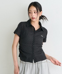 RAY CASSIN | 【お気に入り登録数累計5.8万突破!】胸刺繍コンパクト半袖シャツ (ラインストーン / ドット / ストライプ / チェック)(シャツ/ブラウス)