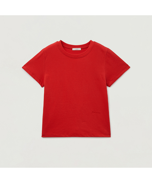 AARAN(アラン)の「コットンショートスリーブTシャツ(Tシャツ/カットソー・レディース・ベビーピンク/チャコール/ホワイト/レッド・SMALL/MEDIUM)」の4枚目の写真