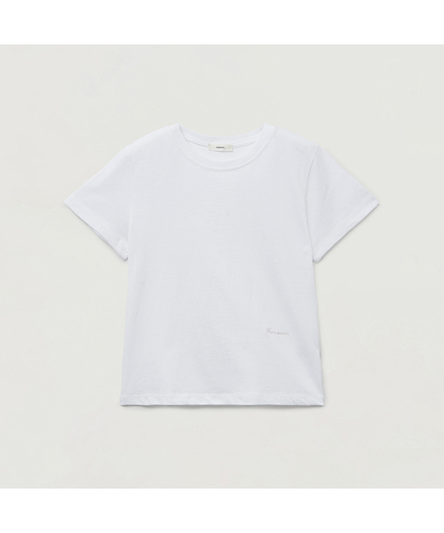 AARAN(アラン)の「コットンショートスリーブTシャツ(Tシャツ/カットソー・レディース・ベビーピンク/チャコール/ホワイト/レッド・SMALL/MEDIUM)」の1枚目の写真