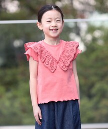 BEAMS mini | コットン レース Tシャツ 2026SS (90～140cm)(Tシャツ/カットソー)