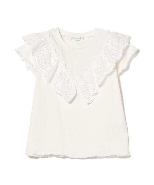 BEAMS mini(ビームスミニ)の「コットン レース Tシャツ 2026SS (90~140cm)(Tシャツ/カットソー・キッズ・オフホワイト/レッド系その他・90/110/120/130/140/100)」の7枚目の写真