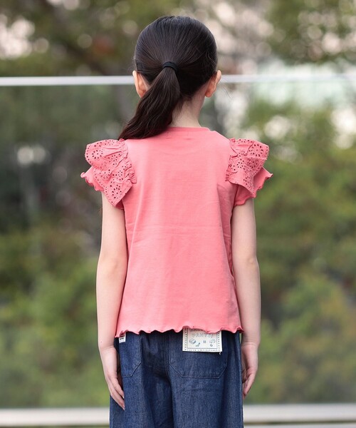 BEAMS mini(ビームスミニ)の「コットン レース Tシャツ 2026SS (90~140cm)(Tシャツ/カットソー・キッズ・オフホワイト/レッド系その他・90/110/120/130/140/100)」の18枚目の写真