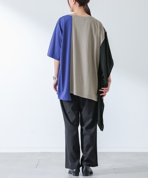 kOhAKU(コハク)の「シフォンシャーリングアシメカットソー(Tシャツ/カットソー・レディース・ブラック/グレー・FREE)」の9枚目の写真