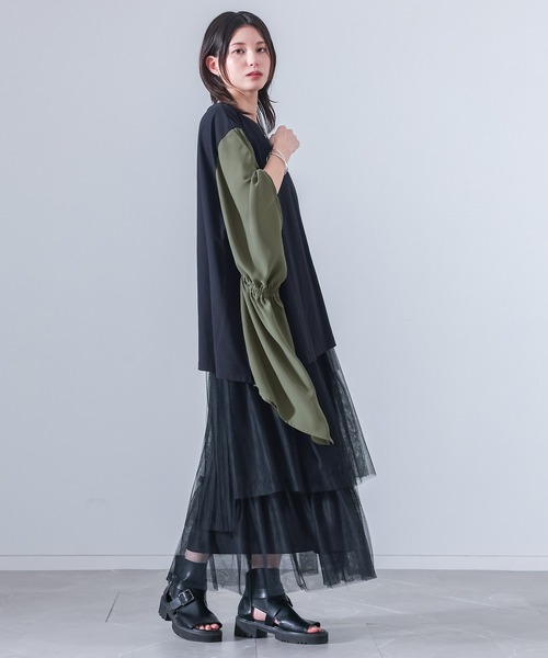 kOhAKU(コハク)の「シフォンシャーリングアシメカットソー(Tシャツ/カットソー・レディース・ブラック/グレー・FREE)」の18枚目の写真