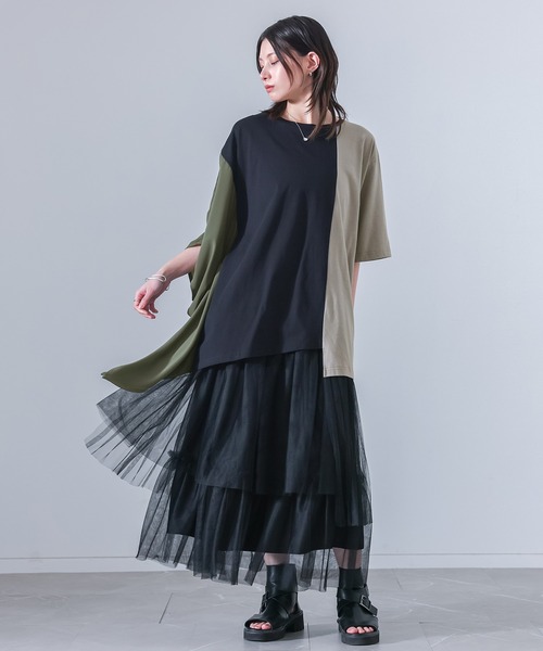 kOhAKU(コハク)の「シフォンシャーリングアシメカットソー(Tシャツ/カットソー・レディース・ブラック/グレー・FREE)」の19枚目の写真