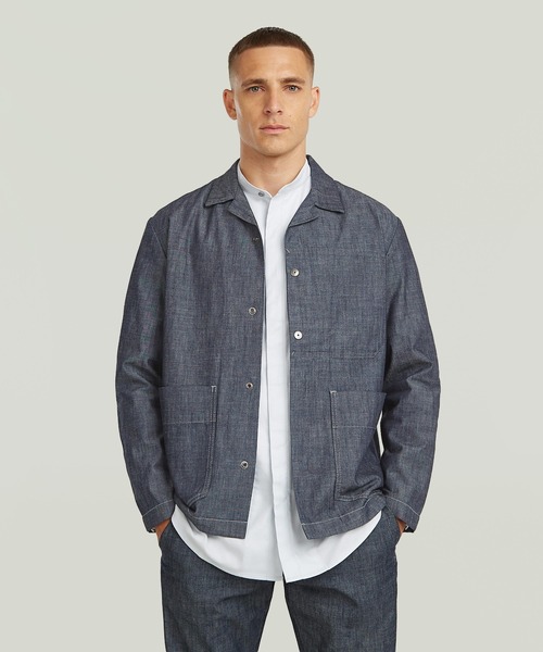 G-STAR(ジースター)の「【Safari Online掲載】Marseille Blazer 3.0/ミリタリーディテールデニムブレザー(デニムジャケット・メンズ・ダークインディゴブルー・SMALL/MEDIUM/LARGE/X-SMALL/X-LARGE)」の1枚目の写真