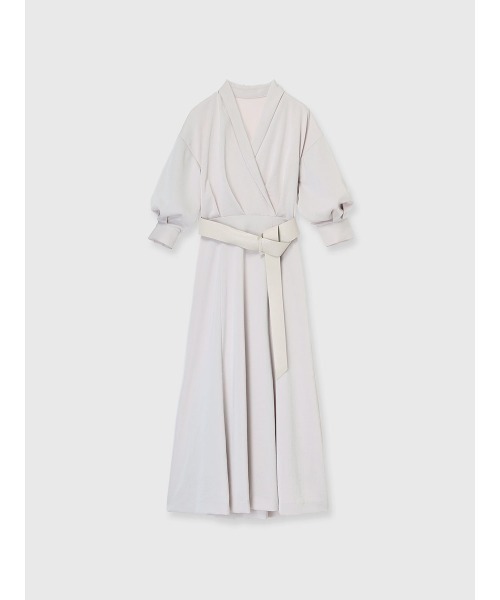 anuans（アニュアンス）の「ショールカラーナローワンピース（ワンピース・レディース・チャコールグレー/ライトベージュ・SMALL/MEDIUM）」の4枚目の写真