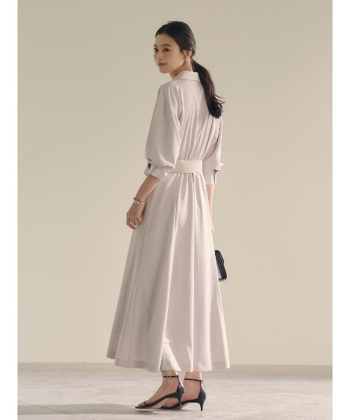 anuans（アニュアンス）の「ショールカラーナローワンピース（ワンピース・レディース・チャコールグレー/ライトベージュ・SMALL/MEDIUM）」の15枚目の写真