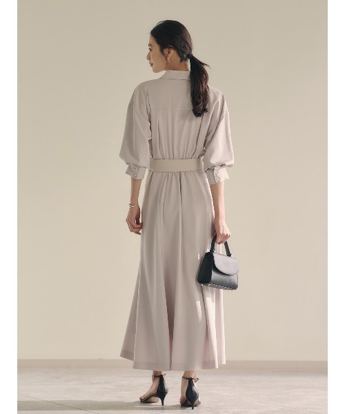 anuans（アニュアンス）の「ショールカラーナローワンピース（ワンピース・レディース・チャコールグレー/ライトベージュ・SMALL/MEDIUM）」の16枚目の写真