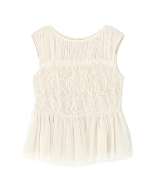 NATURAL BEAUTY BASIC（ナチュラルビューティーベーシック）の「チュールシャーリングブラウス（シャツ/ブラウス・レディース・ブラウン/ブルー/オフホワイト・ﾌﾘ-）」の22枚目の写真