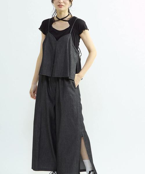CONVERSE TOKYO(コンバーストウキョウ)の「2WAY SHEER STRAP TEE(Tシャツ/カットソー・レディース・ライトベージュ/ブラック・FREE)」の9枚目の写真