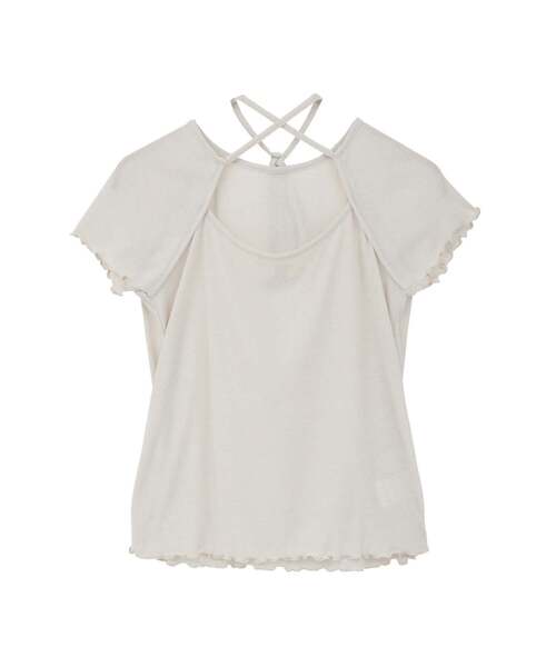 CONVERSE TOKYO(コンバーストウキョウ)の「2WAY SHEER STRAP TEE(Tシャツ/カットソー・レディース・ライトベージュ/ブラック・FREE)」の14枚目の写真