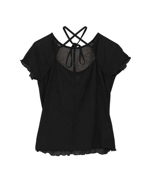 CONVERSE TOKYO(コンバーストウキョウ)の「2WAY SHEER STRAP TEE(Tシャツ/カットソー・レディース・ライトベージュ/ブラック・FREE)」の15枚目の写真