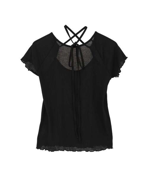 CONVERSE TOKYO(コンバーストウキョウ)の「2WAY SHEER STRAP TEE(Tシャツ/カットソー・レディース・ライトベージュ/ブラック・FREE)」の16枚目の写真