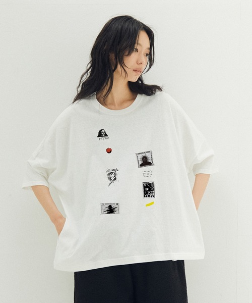 STOF（ストフ）の「PATCH Tee（Tシャツ/カットソー・メンズ・ブラック/ホワイト・M/S）」の2枚目の写真