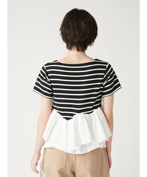 FURFUR(ファーファー)の「ペプラムボーダーTシャツ(Tシャツ/カットソー・レディース・ブラック/ホワイト/バーガンディー・F)」の14枚目の写真