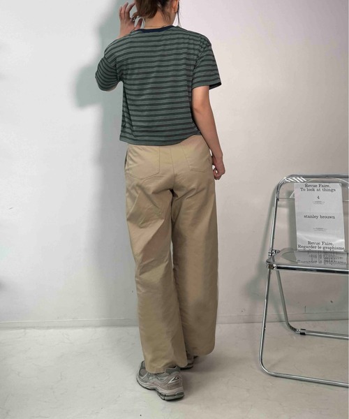 AS KNOW AS plus(アズノゥアズプラス)の「〇マルチボーダー半袖Tシャツ【接触冷感】(Tシャツ/カットソー・レディース・グレー系/ホワイト系/グリーン系/ブラック系・FREE)」の9枚目の写真