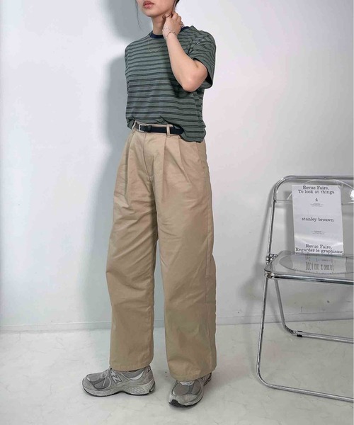 AS KNOW AS plus(アズノゥアズプラス)の「〇マルチボーダー半袖Tシャツ【接触冷感】(Tシャツ/カットソー・レディース・グレー系/ホワイト系/グリーン系/ブラック系・FREE)」の11枚目の写真