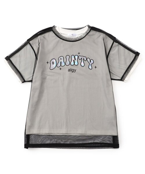algy(アルジー)の「チュールTシャツ&Tシャツ2Pセット(Tシャツ/カットソー・キッズ・レインボー/サックスブルー/ブラック・160/150/140/130)」の1枚目の写真