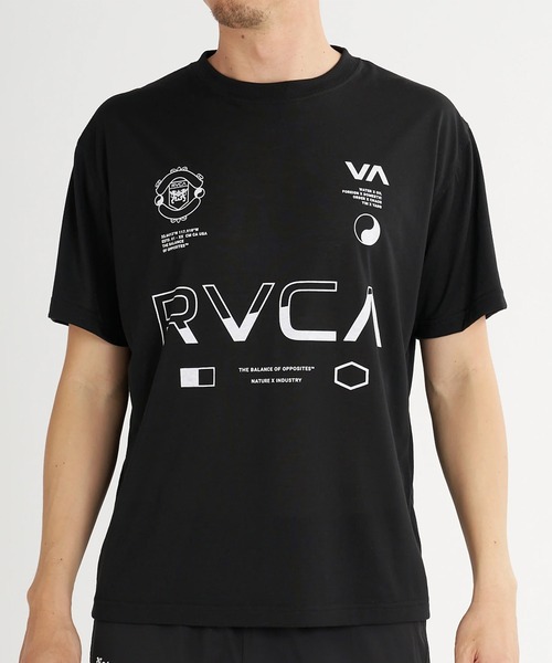 RVCA(ルーカ)の「RVCA/ルーカ 半袖 Tシャツ ロゴ バックプリント 速乾 軽量 ストレッチ セットアップ対応 BG04A222(Tシャツ/カットソー・メンズ・ブラック/ホワイト・L/M/S)」の1枚目の写真