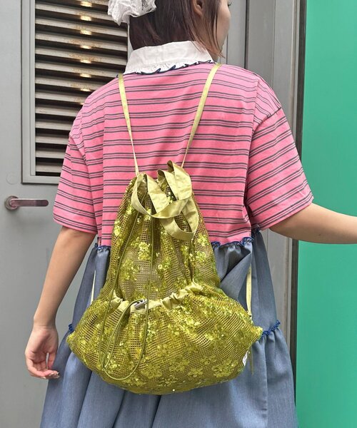 HELLO.SANFRANCISCO(ハローサンフランシスコ)の「【HELLO.SANFRANCISCO/ハローサンフランシスコ】スパンコールナップサック(バックパック/リュック・レディース・サックスブルー/グリーン/パープル・ONE SIZE)」の2枚目の写真