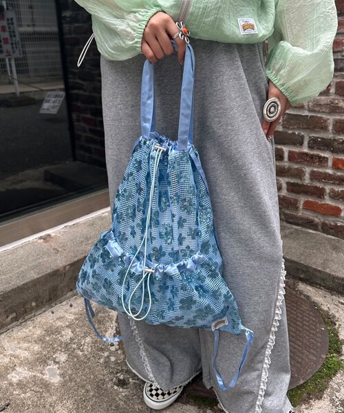HELLO.SANFRANCISCO(ハローサンフランシスコ)の「【HELLO.SANFRANCISCO/ハローサンフランシスコ】スパンコールナップサック(バックパック/リュック・レディース・サックスブルー/グリーン/パープル・ONE SIZE)」の6枚目の写真