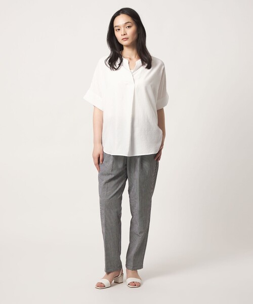 A DAY IN THE LIFE UNITED ARROWS(アデイインザライフユナイテッドアローズ)の「サッカー タックイージー テーパードパンツ <A DAY IN THE LIFE>(その他パンツ・レディース・その他2/その他1/ダークグレー/ブラック・M/S)」の6枚目の写真