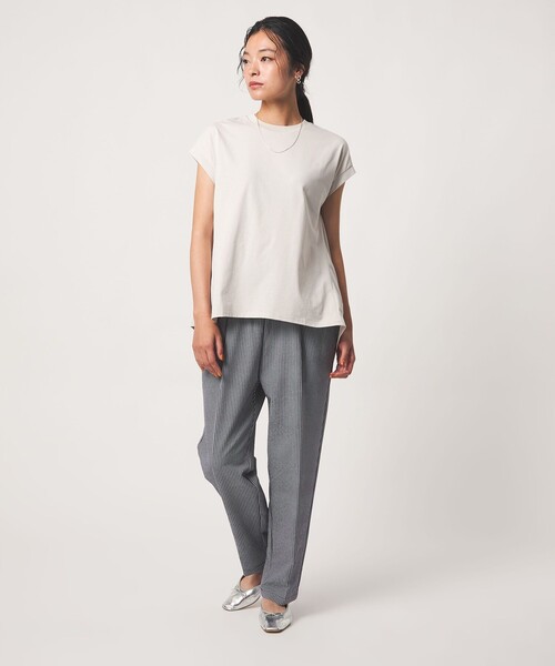 A DAY IN THE LIFE UNITED ARROWS(アデイインザライフユナイテッドアローズ)の「サッカー タックイージー テーパードパンツ <A DAY IN THE LIFE>(その他パンツ・レディース・その他2/その他1/ダークグレー/ブラック・M/S)」の10枚目の写真