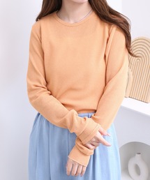 LE MELANGE ワッフルシアーインナーTシャツ 長袖