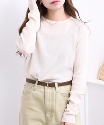 LE MELANGE ワッフルシアーインナーTシャツ 長袖