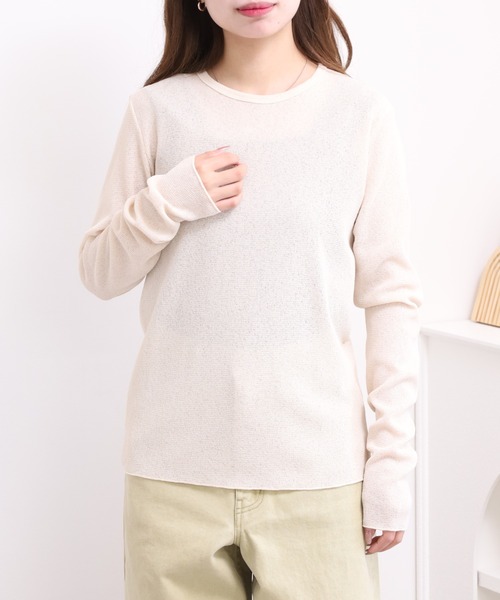 FUNALIVE（ファンアライブ）の「LE MELANGE ワッフルシアーインナーTシャツ 長袖（Tシャツ/カットソー・レディース・オレンジ/キナリ・FREE）」の17枚目の写真