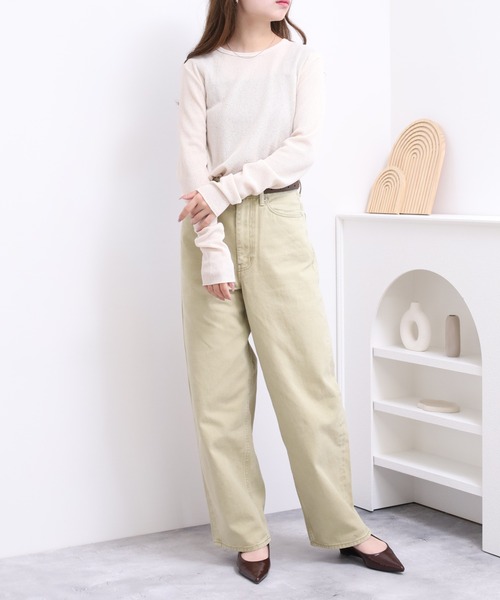 FUNALIVE（ファンアライブ）の「LE MELANGE ワッフルシアーインナーTシャツ 長袖（Tシャツ/カットソー・レディース・オレンジ/キナリ・FREE）」の9枚目の写真