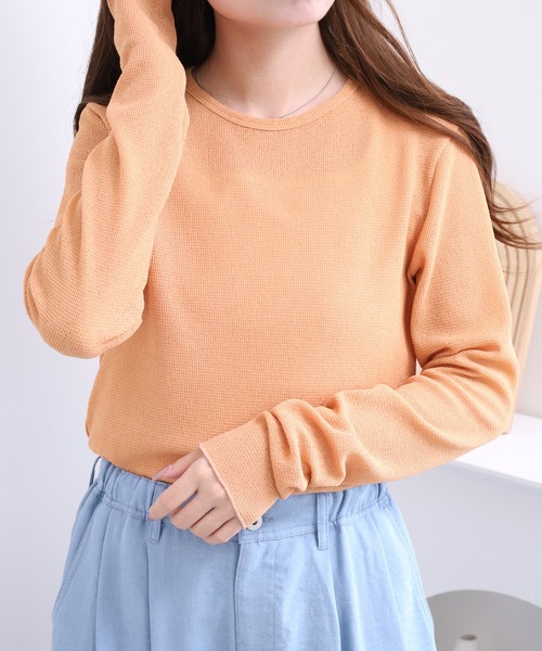 FUNALIVE（ファンアライブ）の「LE MELANGE ワッフルシアーインナーTシャツ 長袖（Tシャツ/カットソー・レディース・オレンジ/キナリ・FREE）」の11枚目の写真