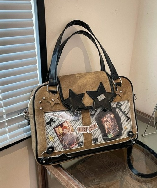 gossip!ロサンゼルス(ゴシップロサンゼルス)の「【Y2Kガーリー】レトロ痛バッグ 大容量ショルダー/斜め掛け/トートバッグ(ディスプレイボード付き)(ショルダーバッグ・レディース・ブルー/ダークグレー・FREE)」の18枚目の写真
