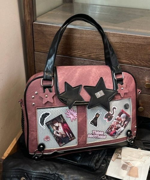 gossip!ロサンゼルス(ゴシップロサンゼルス)の「【Y2Kガーリー】レトロ痛バッグ 大容量ショルダー/斜め掛け/トートバッグ(ディスプレイボード付き)(ショルダーバッグ・レディース・ブルー/ダークグレー・FREE)」の22枚目の写真