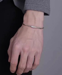 tunee（チュニー）の「シルバースネークチェーン合皮ブレスレット/メンズ(T3)（ブレスレット）」