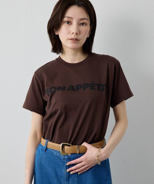 Drawing Numbers(ドローイング ナンバーズ)の「【Drawing Numbers】ボナペティプリントTシャツ(Tシャツ/カットソー・レディース・ホワイト/ブラウン・38)」の2枚目の写真